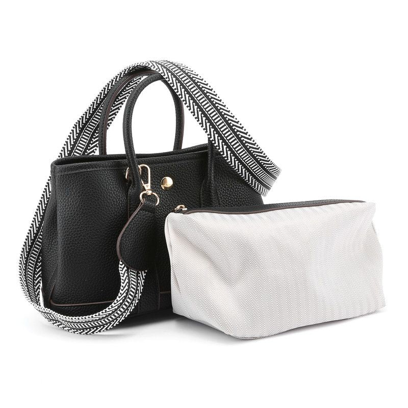 Women's shoulder bag, women's wallet, vintage handbag-Black,Small