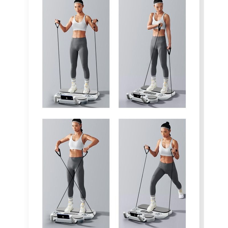 6-in-1 Multifunctional Fitness Training Board, Smart Timing, Home Workout Equipment (includes pull rope) – Gray
