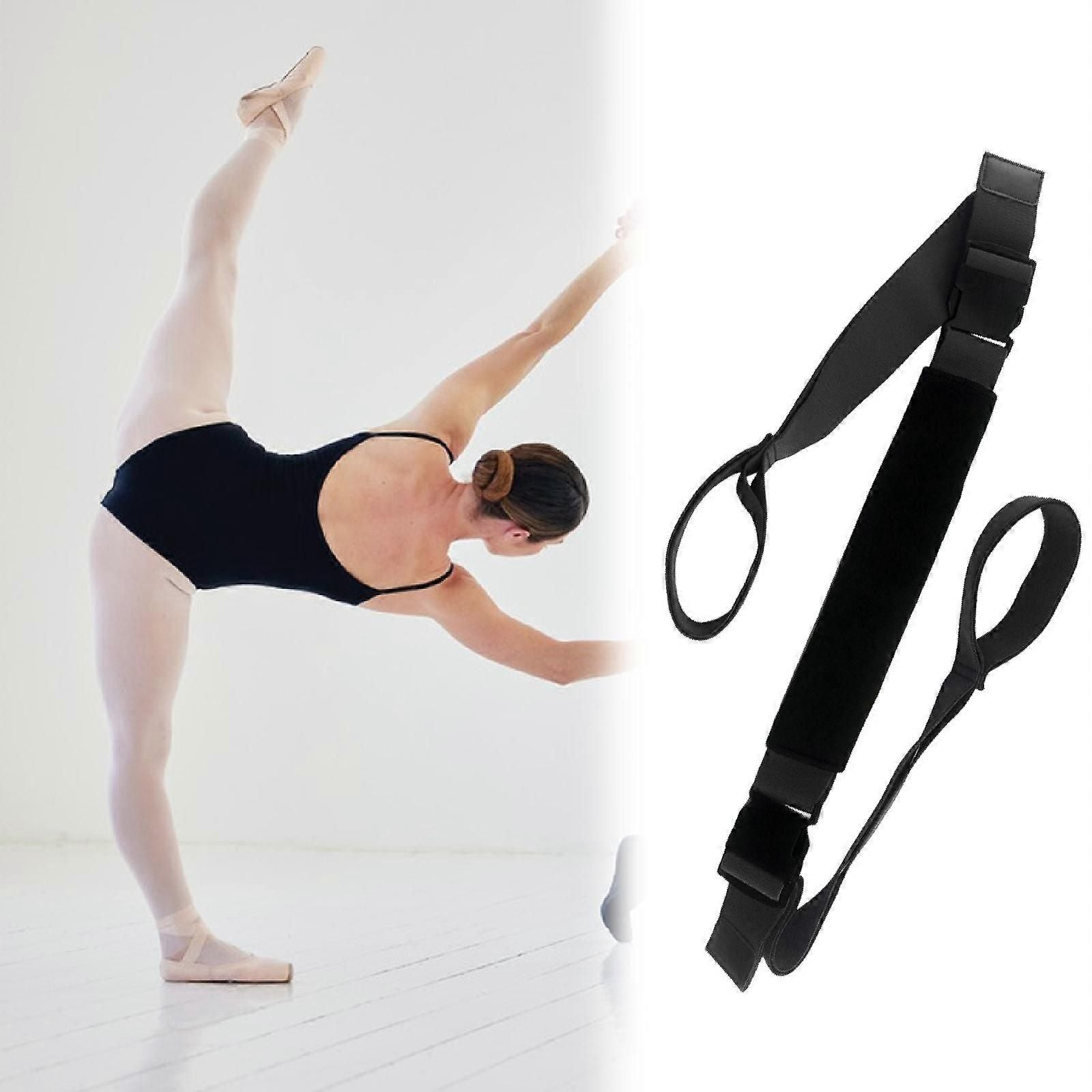 Yoga Strap Yoga Stretching Strap Premium Fitness Portable Exercise Dance - Black