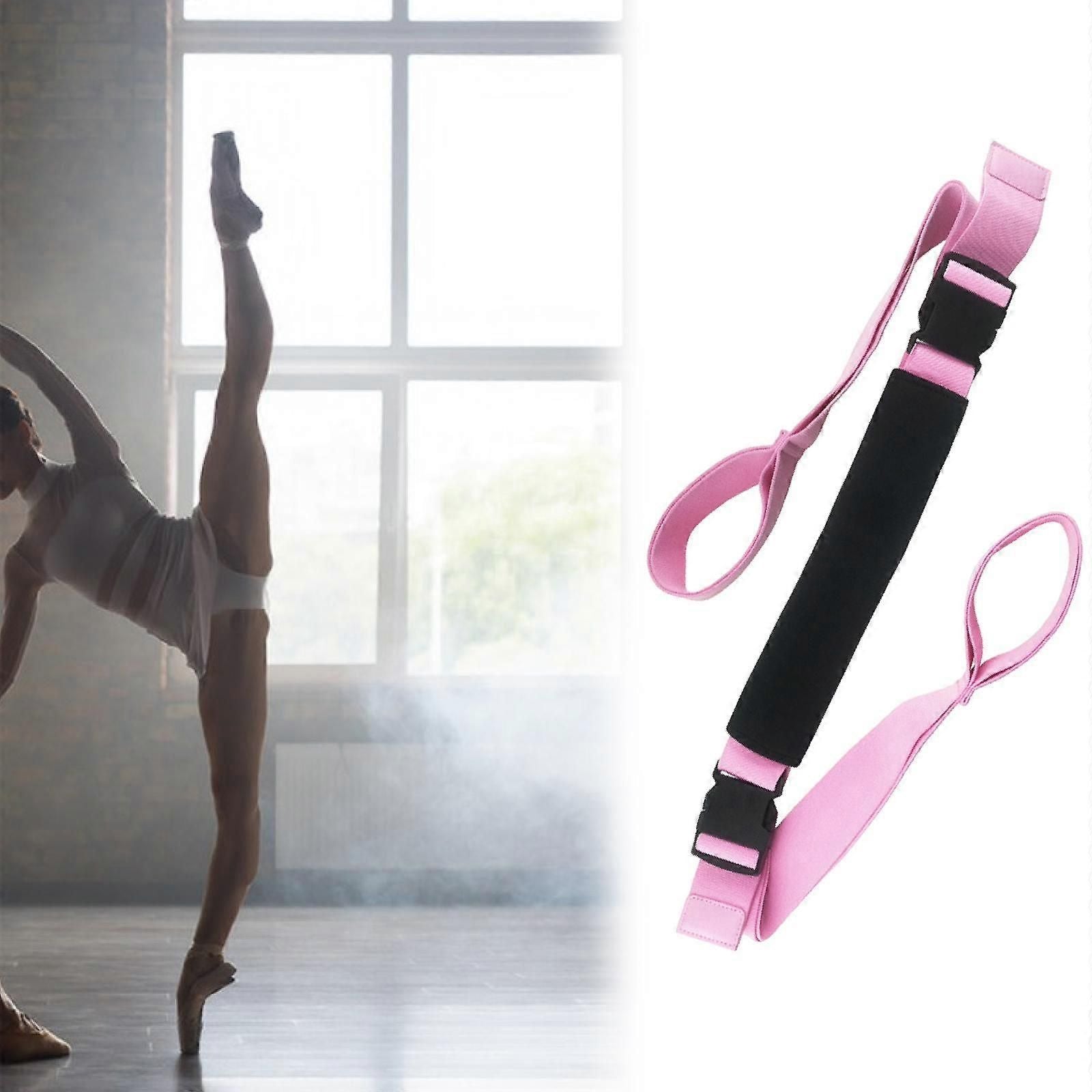 Yoga Strap Yoga Stretching Strap Premium Fitness Portable Exercise Dance - Pink