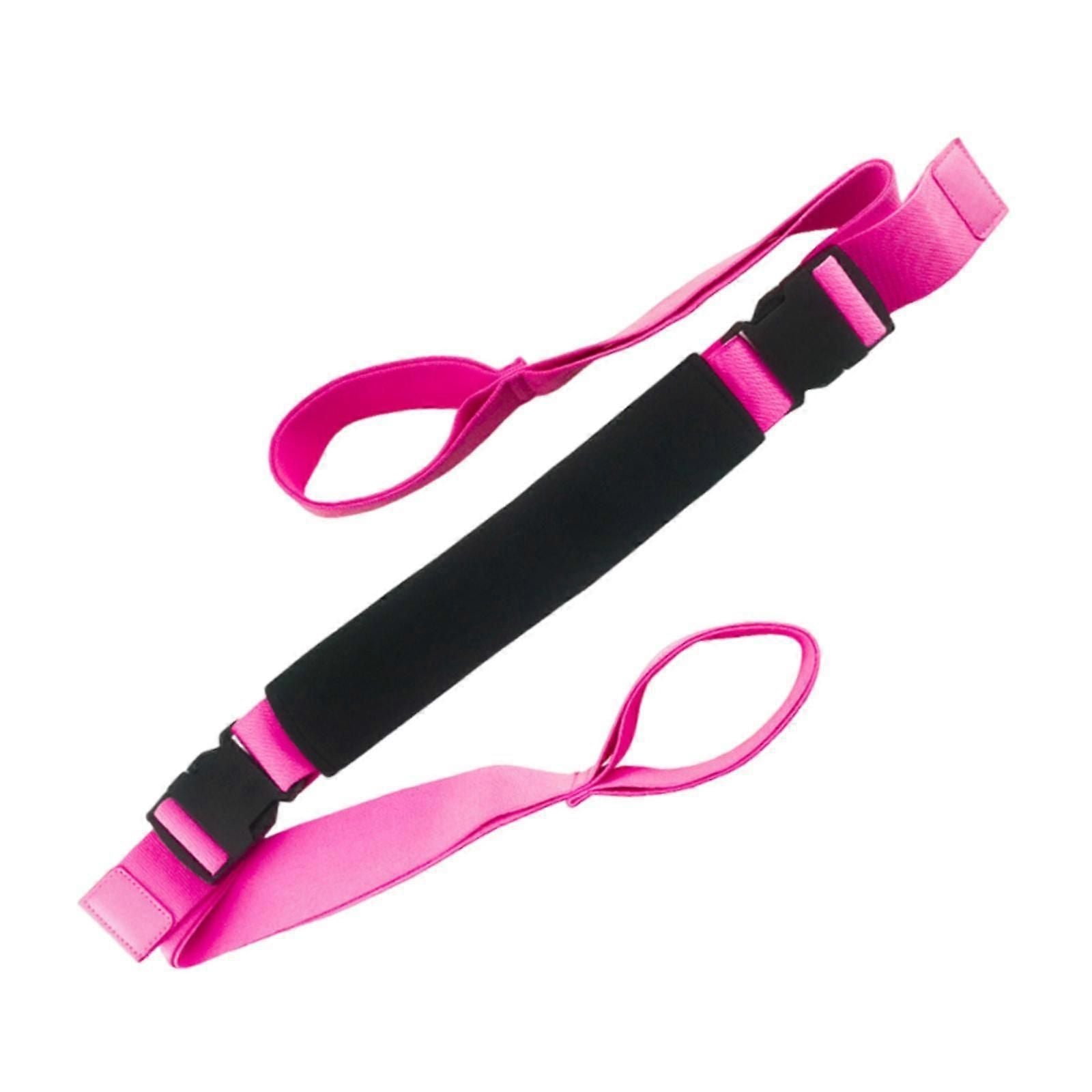 Yoga Strap Yoga Stretching Strap Premium Fitness Portable Exercise Dance - Rose Red