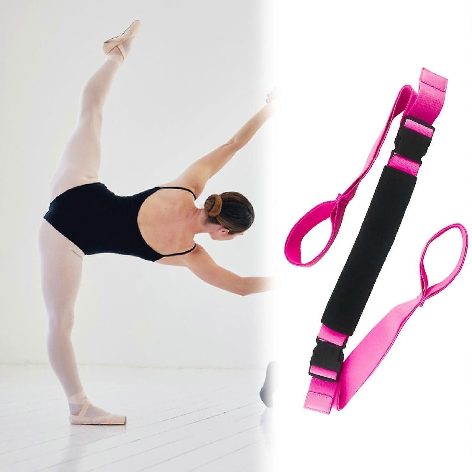 Yoga Strap Yoga Stretching Strap Premium Fitness Portable Exercise Dance - Rose Red