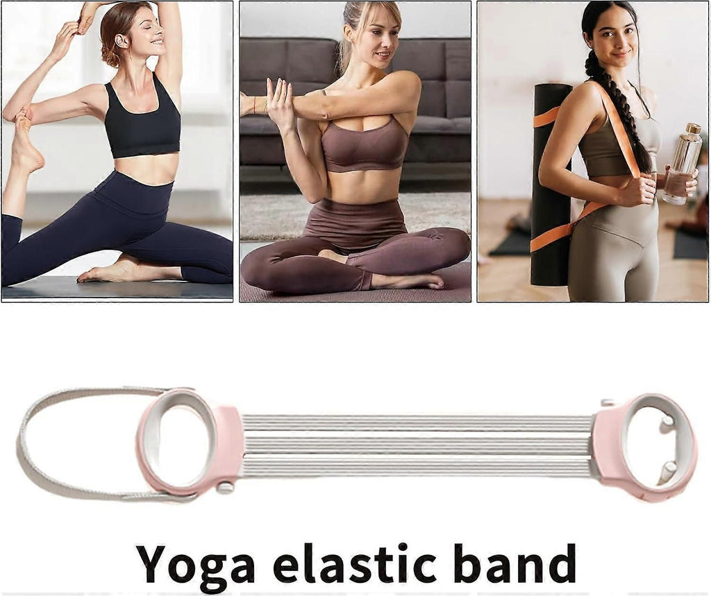 Resistance Bands Adjustable Yoga Stretch Strap for Stretching Exercise Home Gym NonSlip Pink