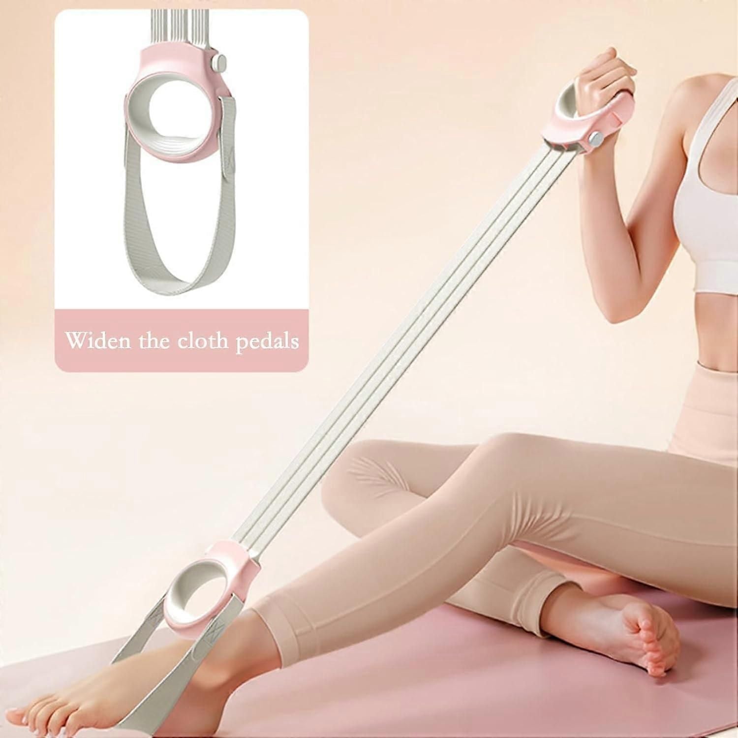 Resistance Bands Adjustable Yoga Stretch Strap for Stretching Exercise Home Gym NonSlip Pink