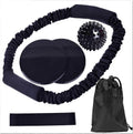 Yoga Fitness O-ring Tensioner Six-piece Stretch Strap For Yoga Exercise Pilates Black