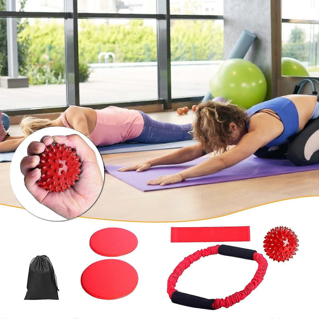 Yoga Fitness O-ring Tensioner Six-piece Stretch Strap For Yoga Exercise Pilates Black