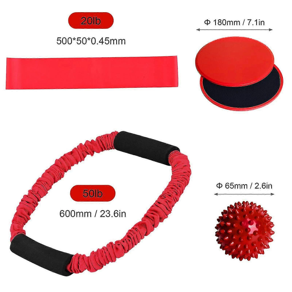 Yoga Fitness O-ring Tensioner Six-piece Stretch Strap For Yoga Exercise Pilates Black