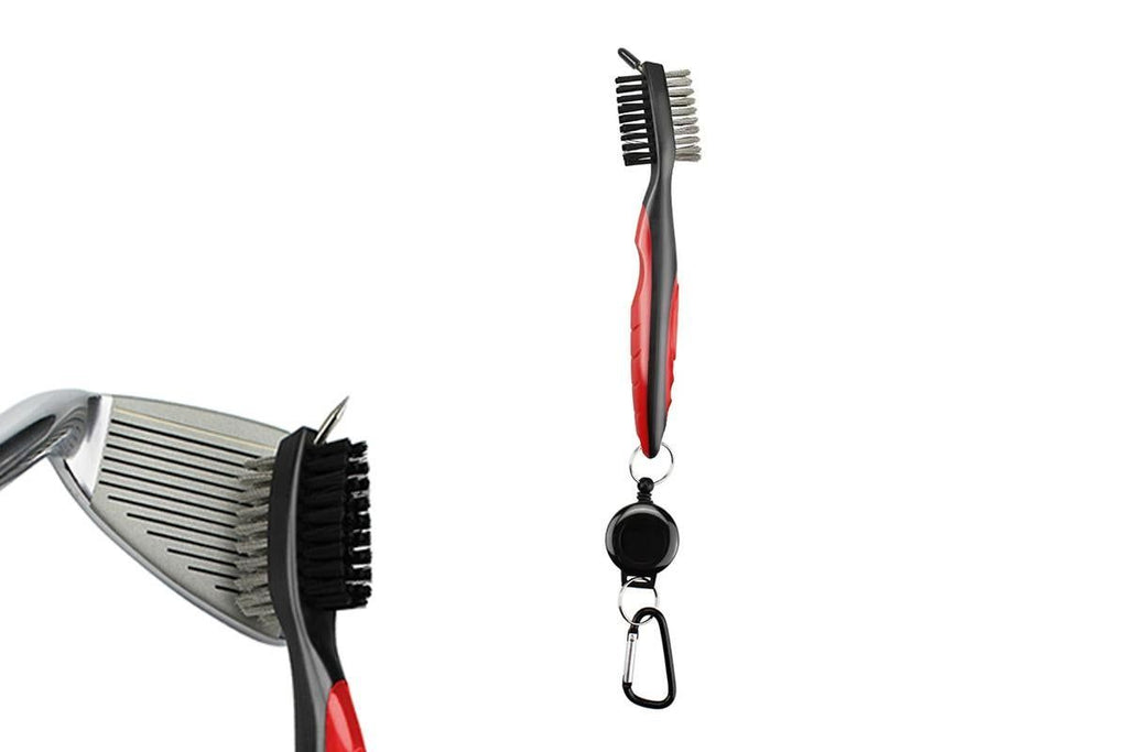 Golf Club Cleaning Brush Reel Groove Cleaner Tool -Red