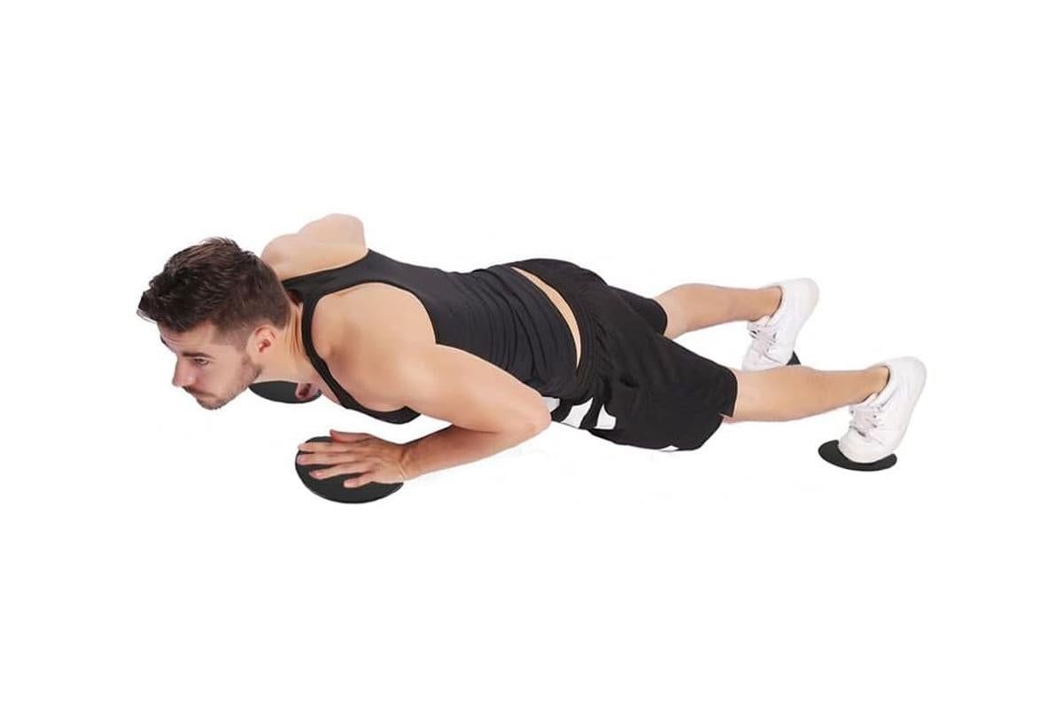 2PCS Gym Training Fitness Exercise Glider Slide Discs Core Slider Workout -Black