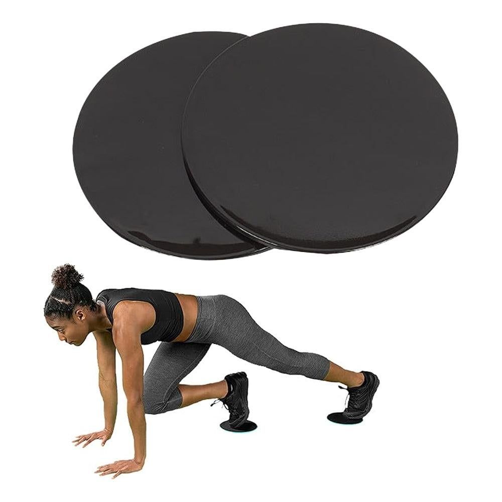 2PCS Gym Training Fitness Exercise Glider Slide Discs Core Slider Workout -Black
