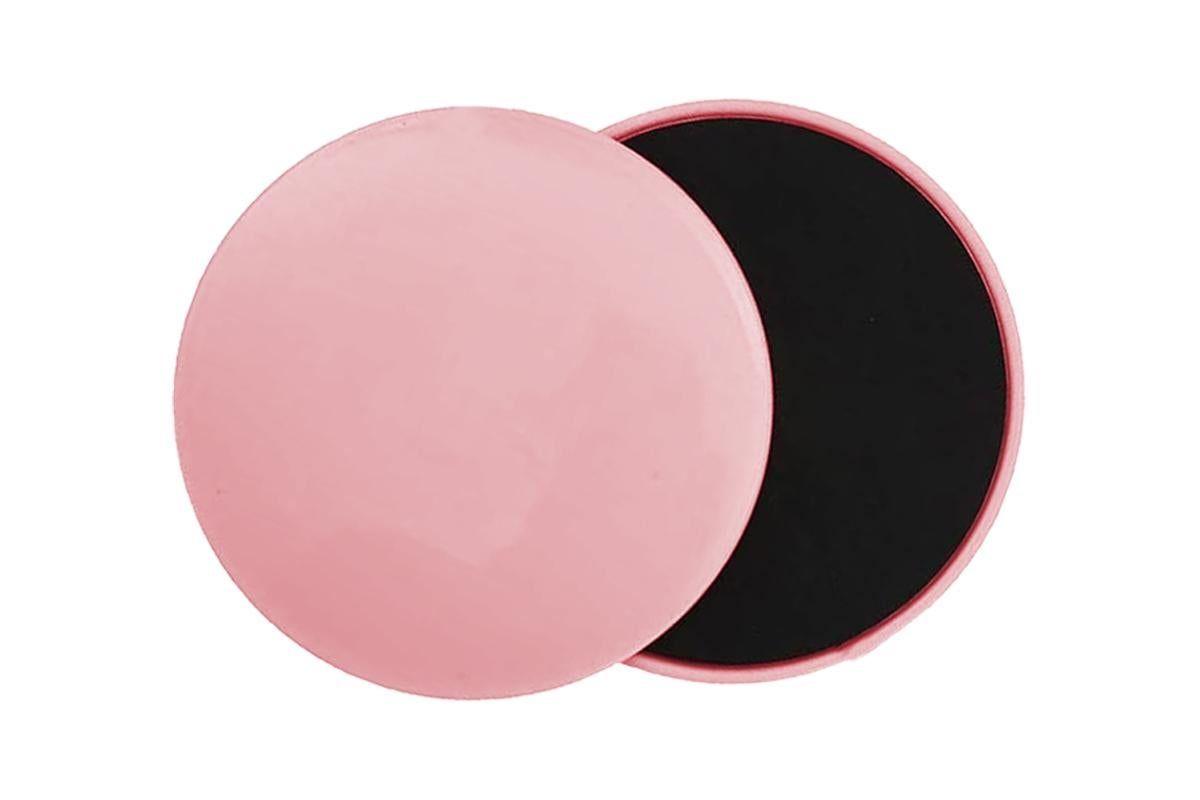 2PCS Gym Training Fitness Exercise Glider Slide Discs Core Slider Workout -Pink