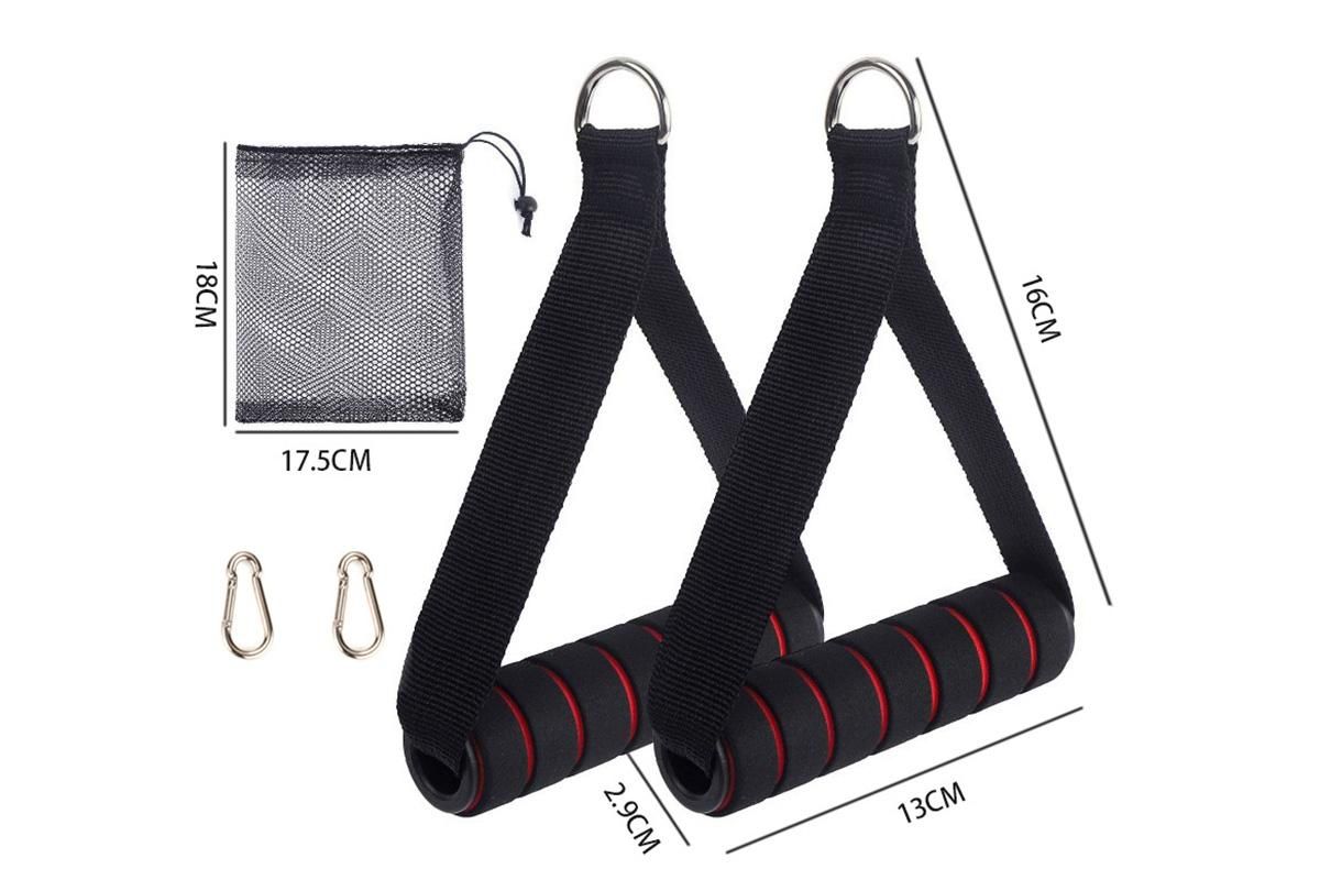 Yoga Strength Trainer Pull Down Home Gym Exercise Handles Replacement Fitness Equipment for Pilates -Red