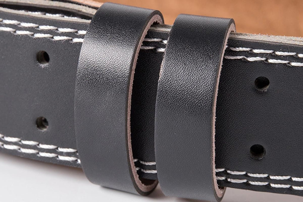 PU Leather Gym Waist Support Belt for Fitness Training and Back Support - L