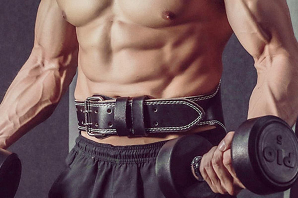 PU Leather Gym Waist Support Belt for Fitness Training and Back Support - M