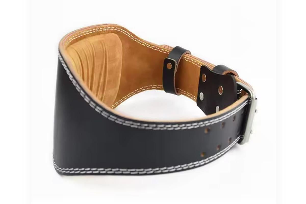 PU Leather Gym Waist Support Belt for Fitness Training and Back Support - M
