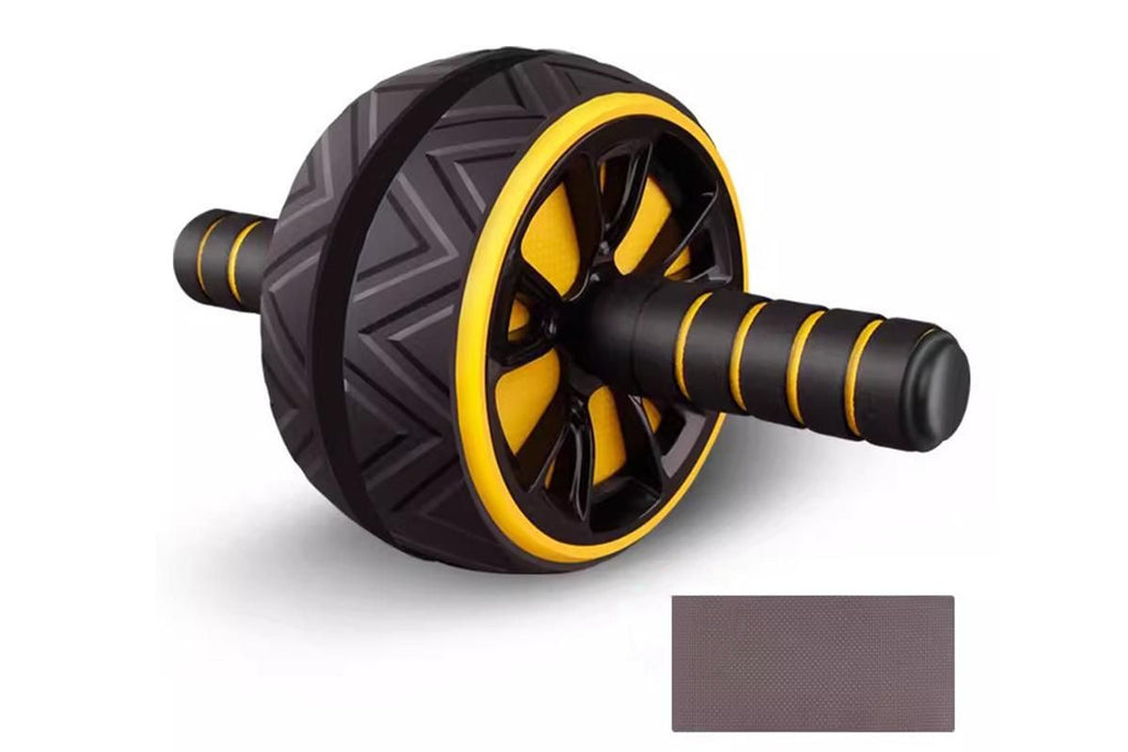 Wide Ab Roller Wheel for Home Gym Core Training - Yellow