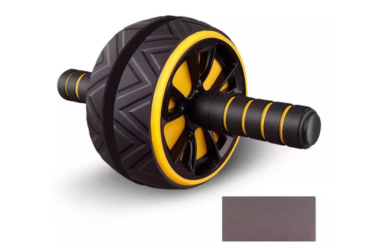 Wide Ab Roller Wheel for Home Gym Core Training - Yellow