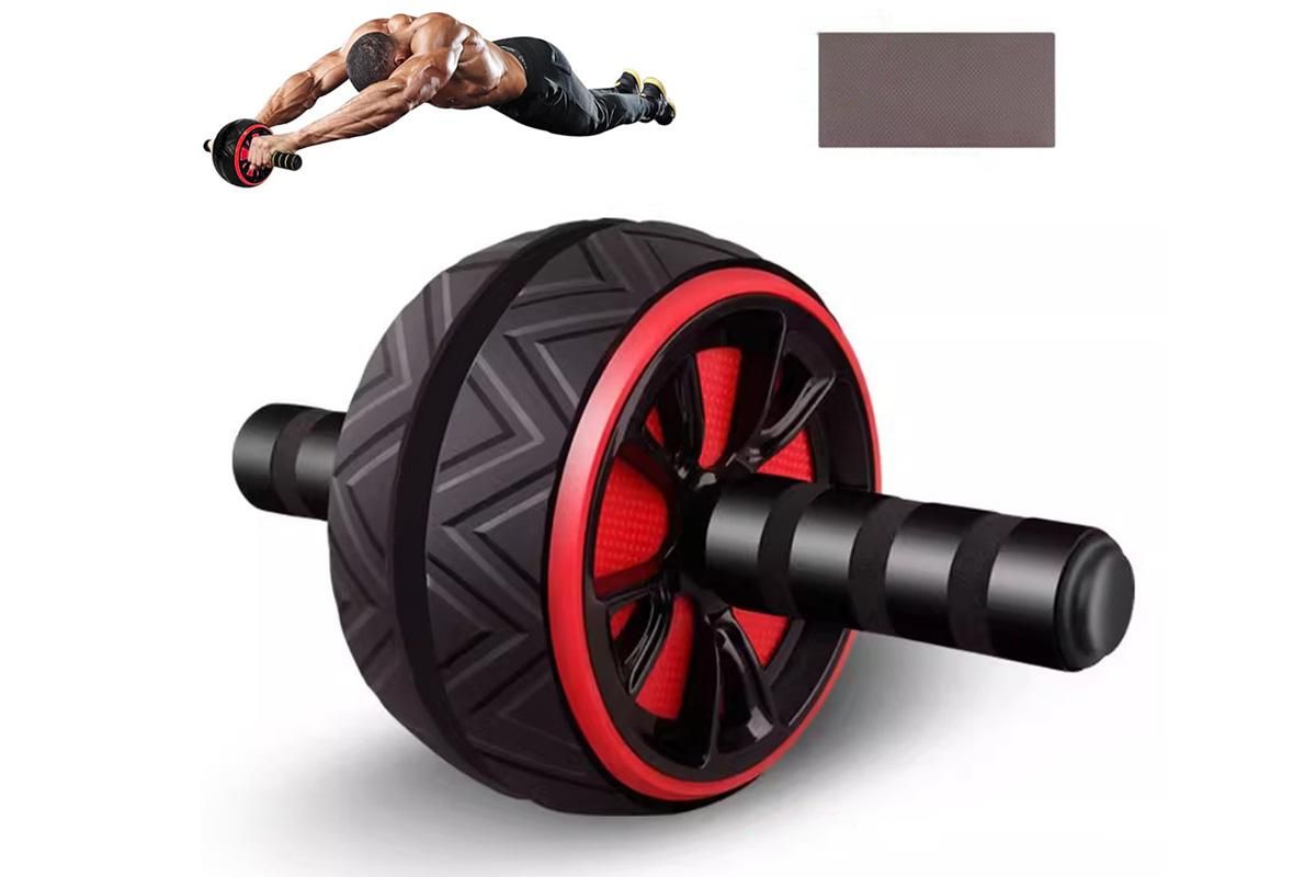 Wide Ab Roller Wheel for Home Gym Core Training - Yellow