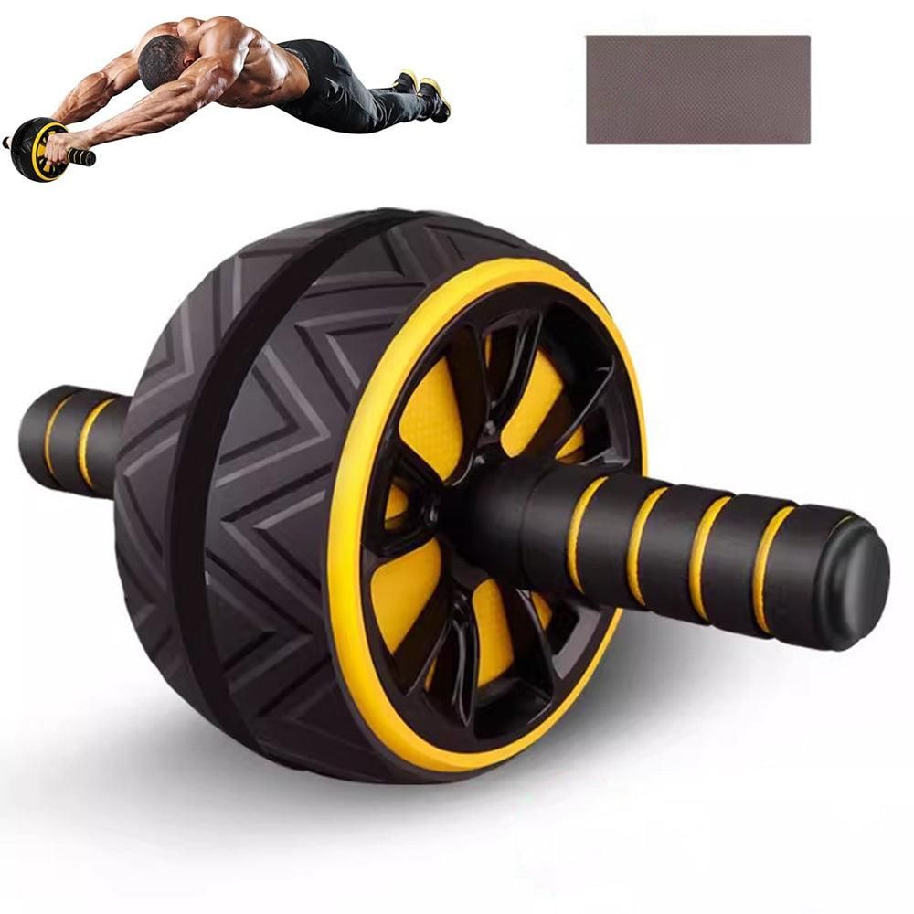 Wide Ab Roller Wheel for Home Gym Core Training - Yellow