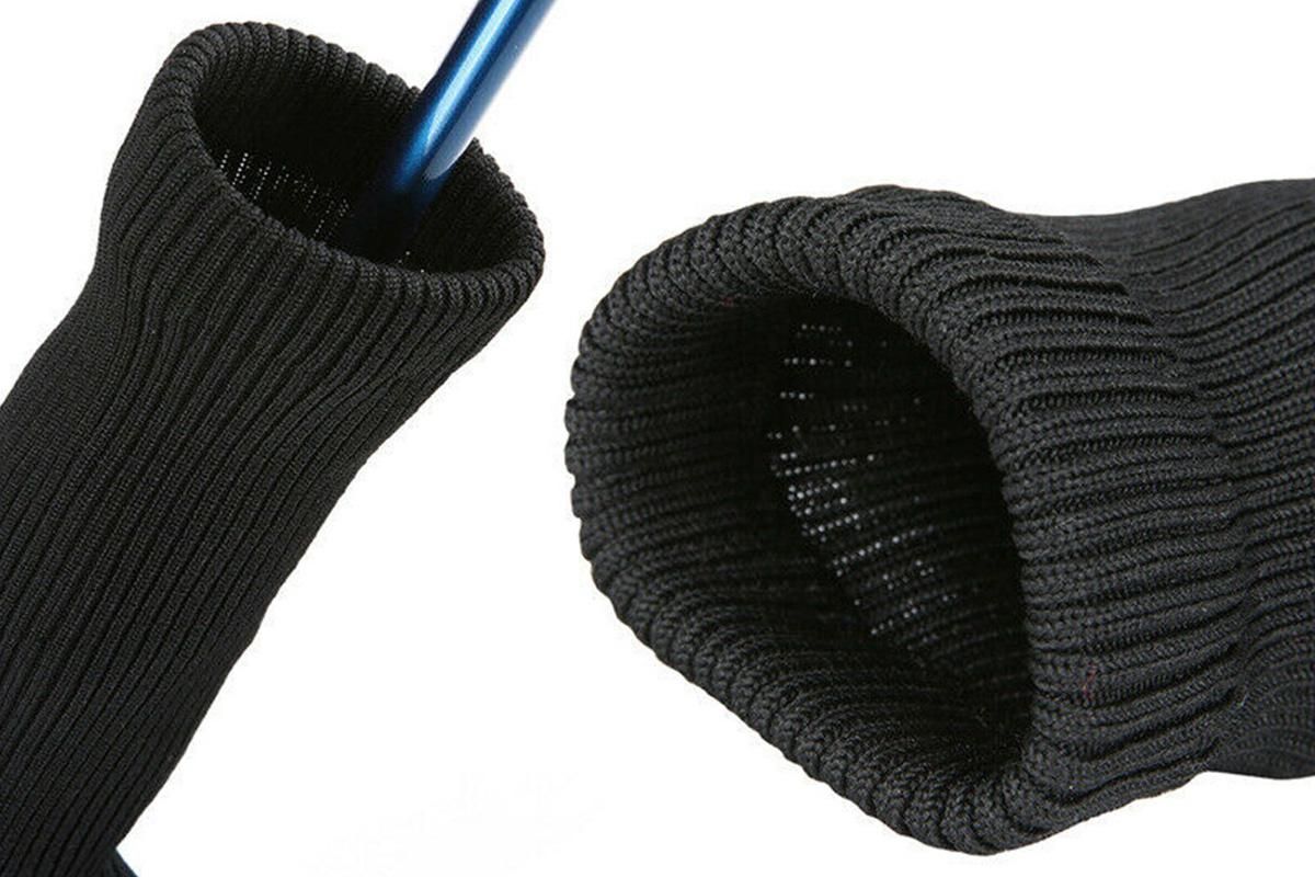 3Pcs Set Golf Club Head Cover for Woods and Driver with Interchangeable Tags 3 4 5 7 X - Black