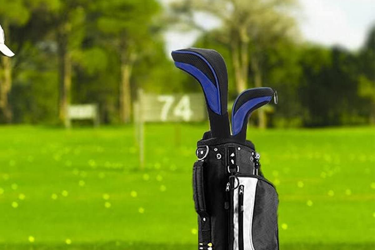 3Pcs Set Golf Club Head Cover for Woods and Driver with Interchangeable Tags 3 4 5 7 X - Blue