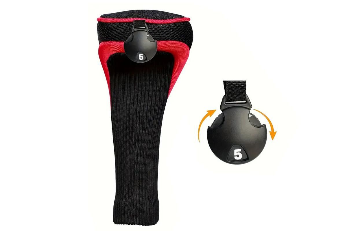 3Pcs Set Golf Club Head Cover for Woods and Driver with Interchangeable Tags 3 4 5 7 X - Red
