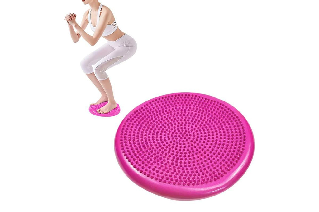 Yoga Training Mat Exercise Balance Stability Cushion Yoga Training Accessories -Rose Red