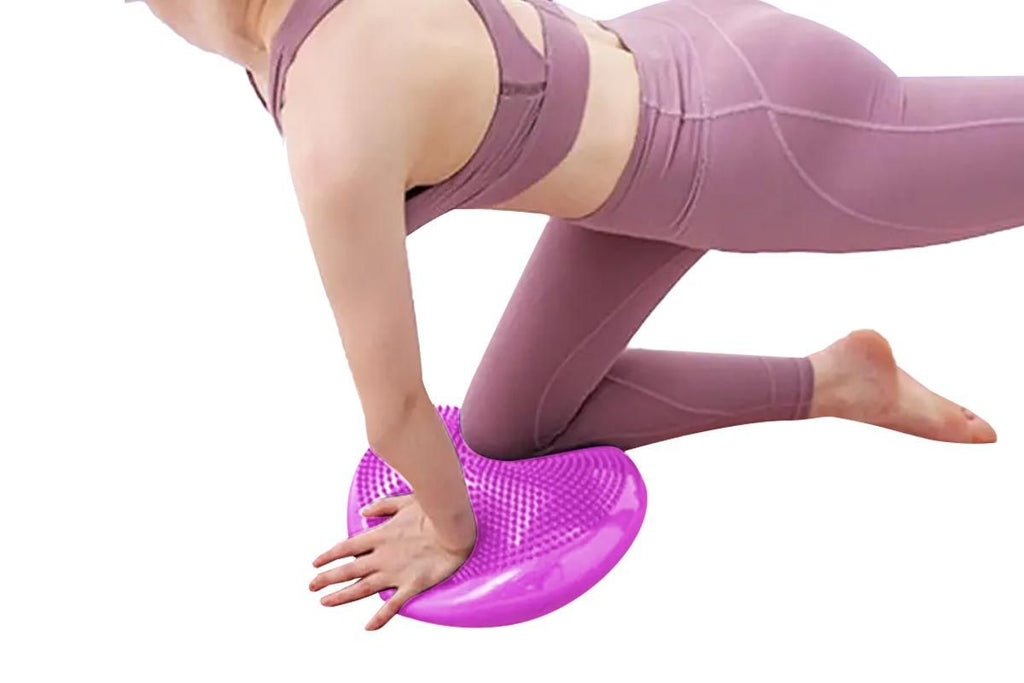 Yoga Training Mat Exercise Balance Stability Cushion Yoga Training Accessories -Rose Red
