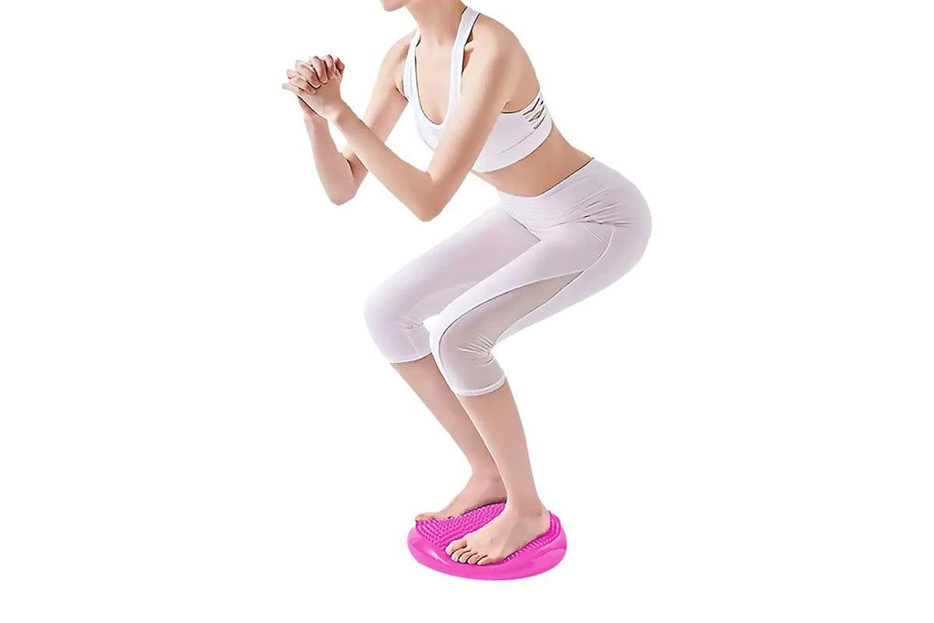 Yoga Training Mat Exercise Balance Stability Cushion Yoga Training Accessories -Rose Red