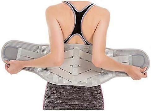 Weightlifting Belt with Adjustable Waist Support for Gym Powerlifting Lumbar Protection Grey - 2XL