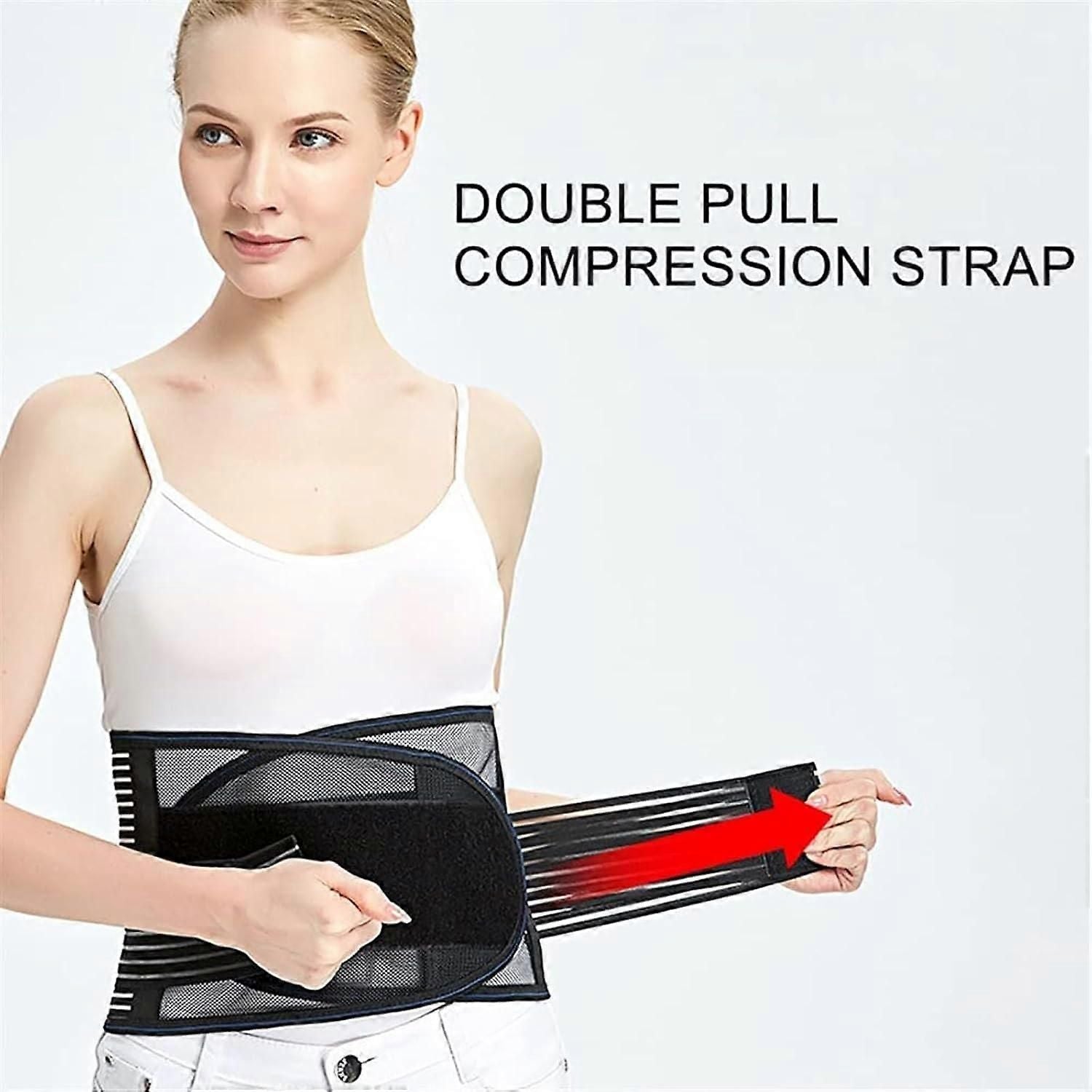 Adjustable Lumbar Support Belt, Breathable Back Brace for Gym Fitness, Weightlifting, Sports Training and Daily Activities - XL