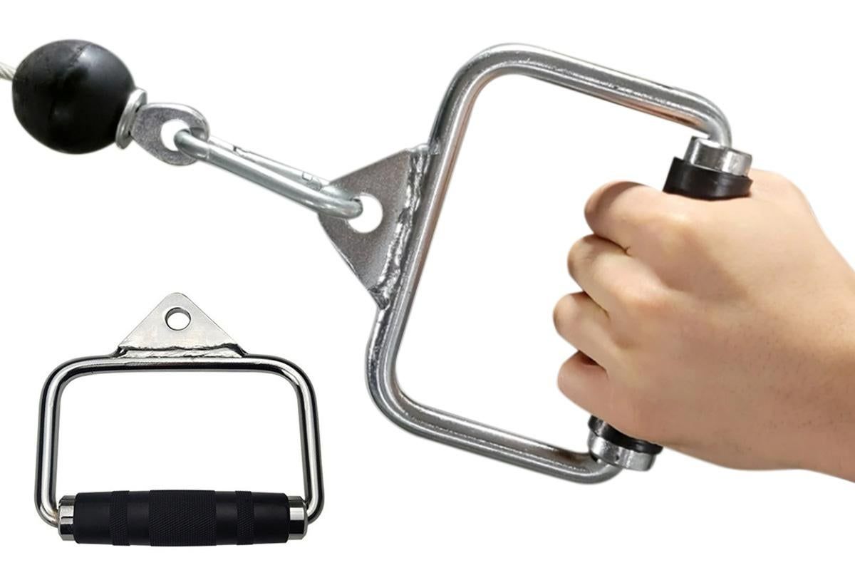 Single D Stirrup Handle with Rubber Grips for Cable Exercise Equipment