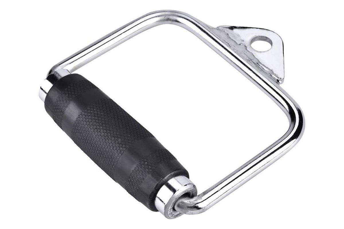 Single D Stirrup Handle with Rubber Grips for Cable Exercise Equipment