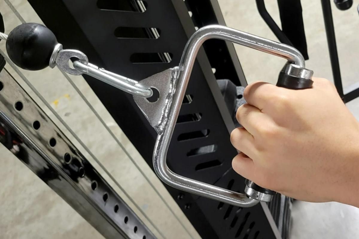 Single D Stirrup Handle with Rubber Grips for Cable Exercise Equipment