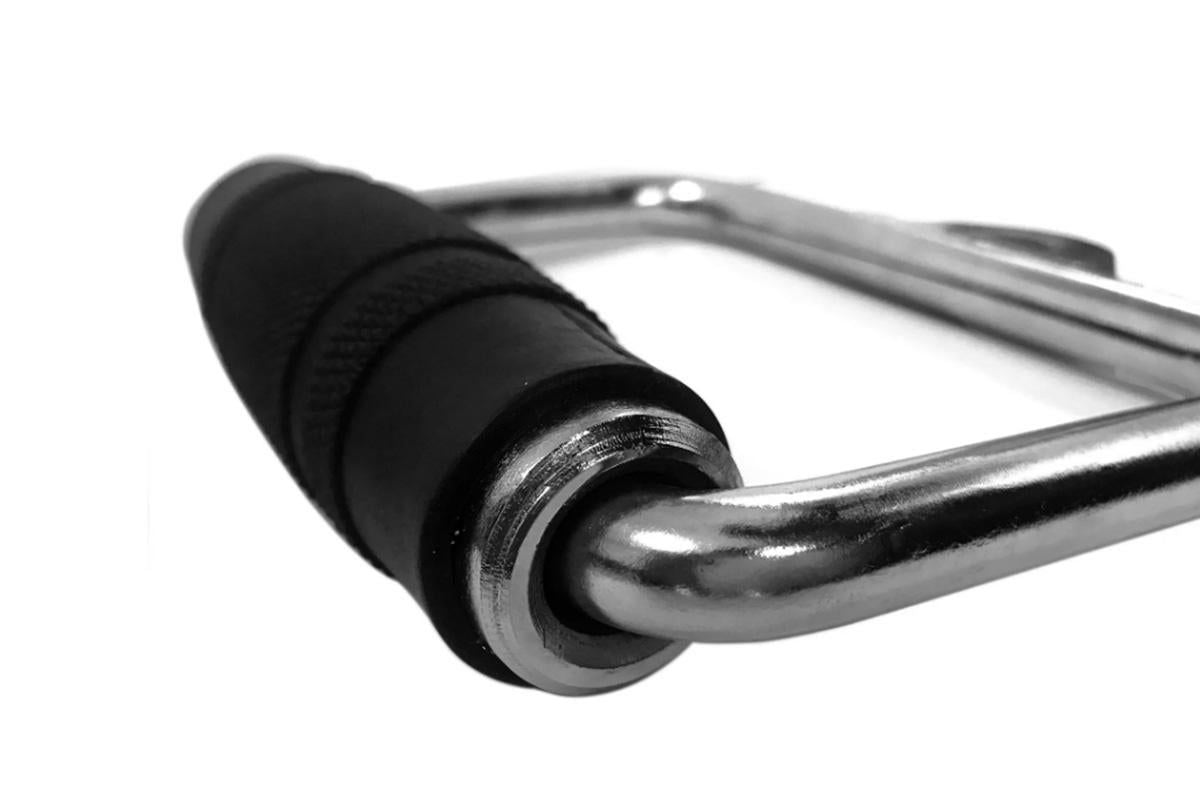 Single D Stirrup Handle with Rubber Grips for Cable Exercise Equipment
