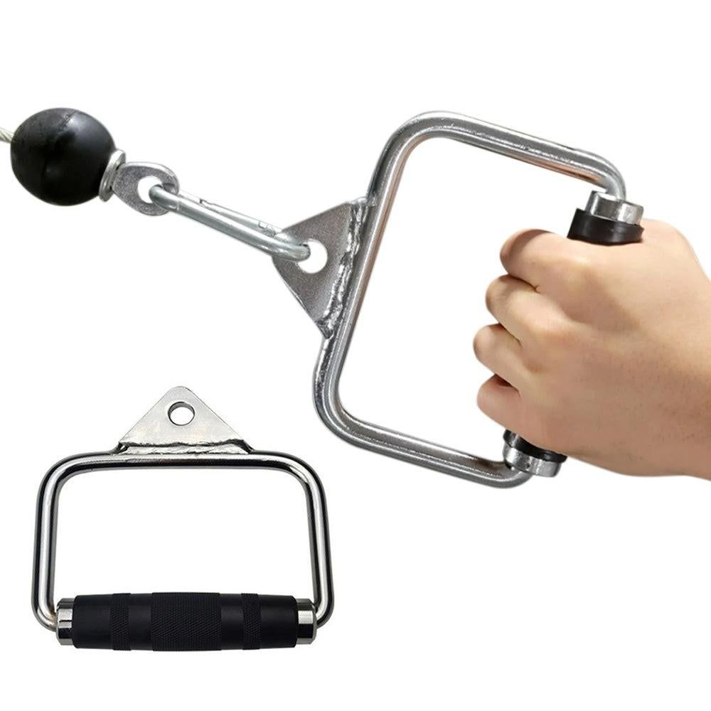 Single D Stirrup Handle with Rubber Grips for Cable Exercise Equipment