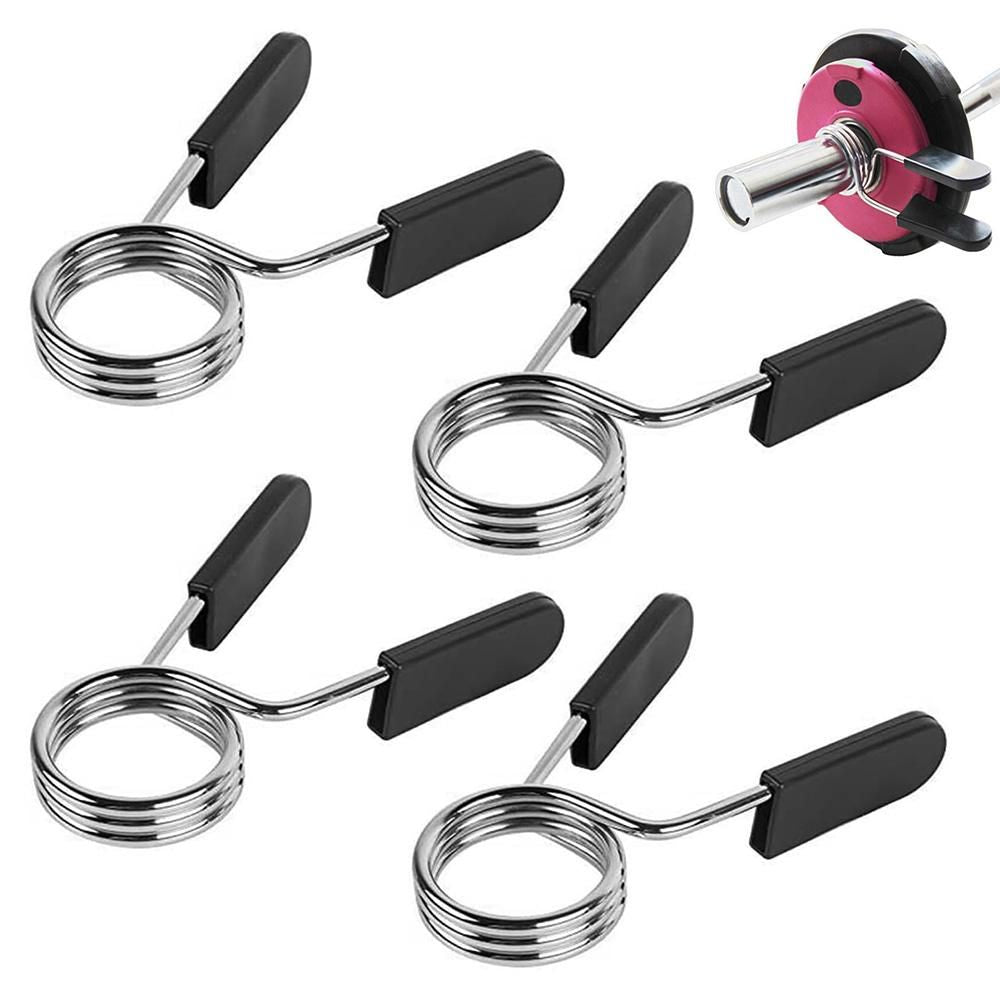4 Pack 25mm Barbell Spring Clips Gym Weight Lifting Clamps for Dumbbell Bar Lock