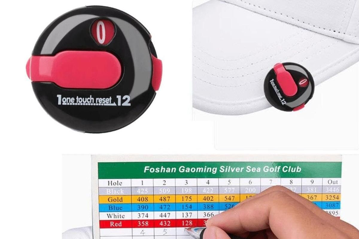 Golf Stroke Counter - Clip-On Score Keeper for Gloves & Hats (3 Colors) - Black