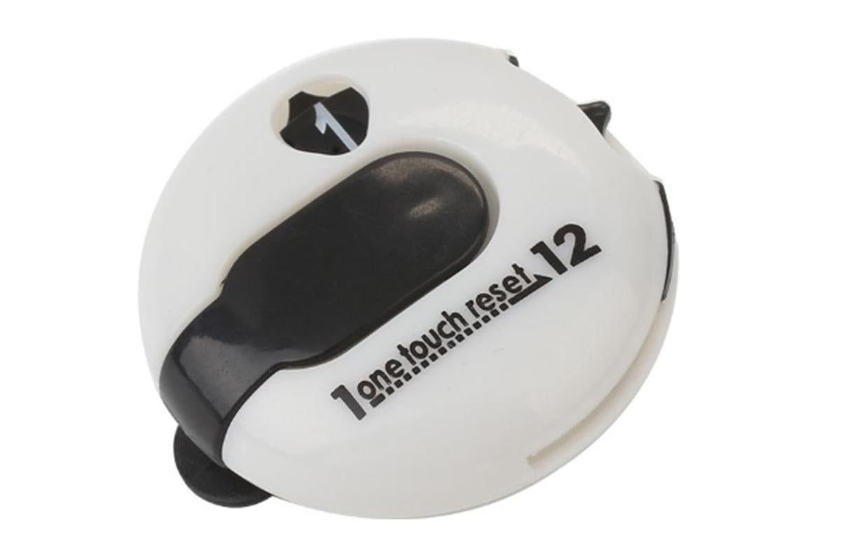 Golf Stroke Counter - Clip-On Score Keeper for Gloves & Hats (3 Colors) - White
