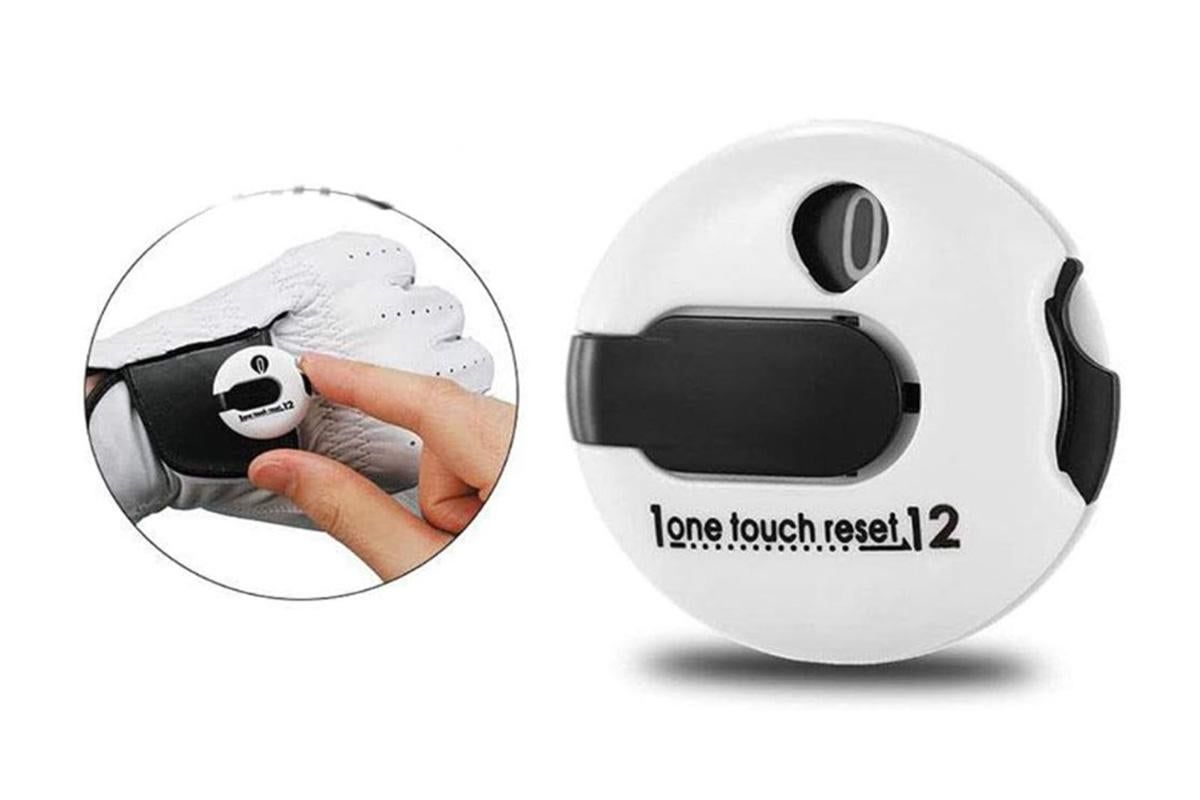 Golf Stroke Counter - Clip-On Score Keeper for Gloves & Hats (3 Colors) - White