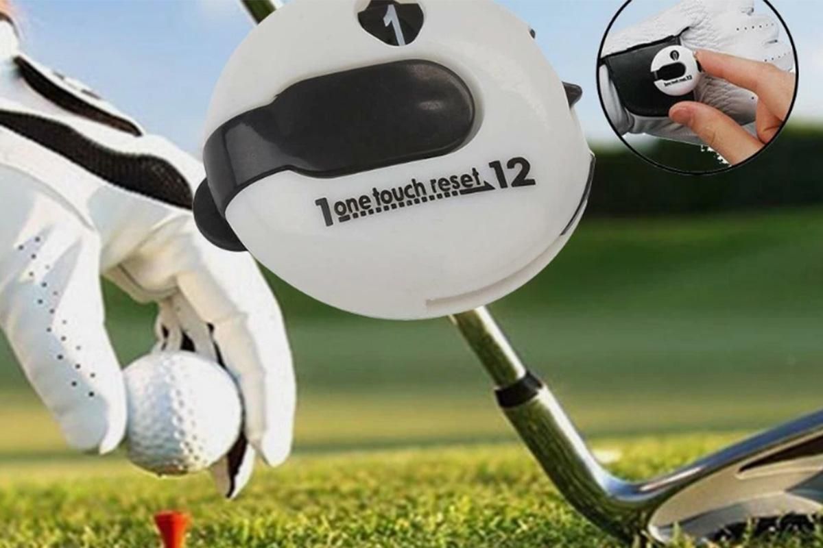 Golf Stroke Counter - Clip-On Score Keeper for Gloves & Hats (3 Colors) - White