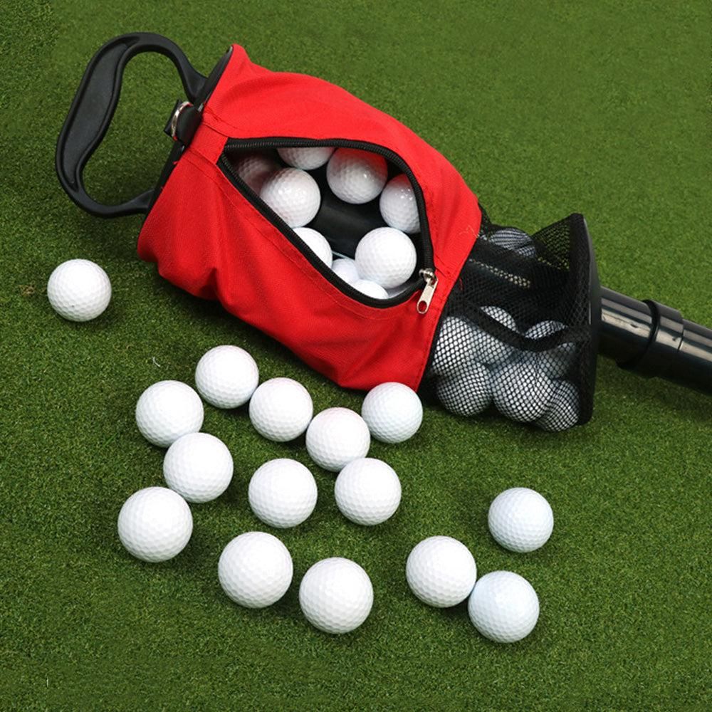 Portable Golf Ball Retriever Shag Bag - Holds Up to 70 Balls Red