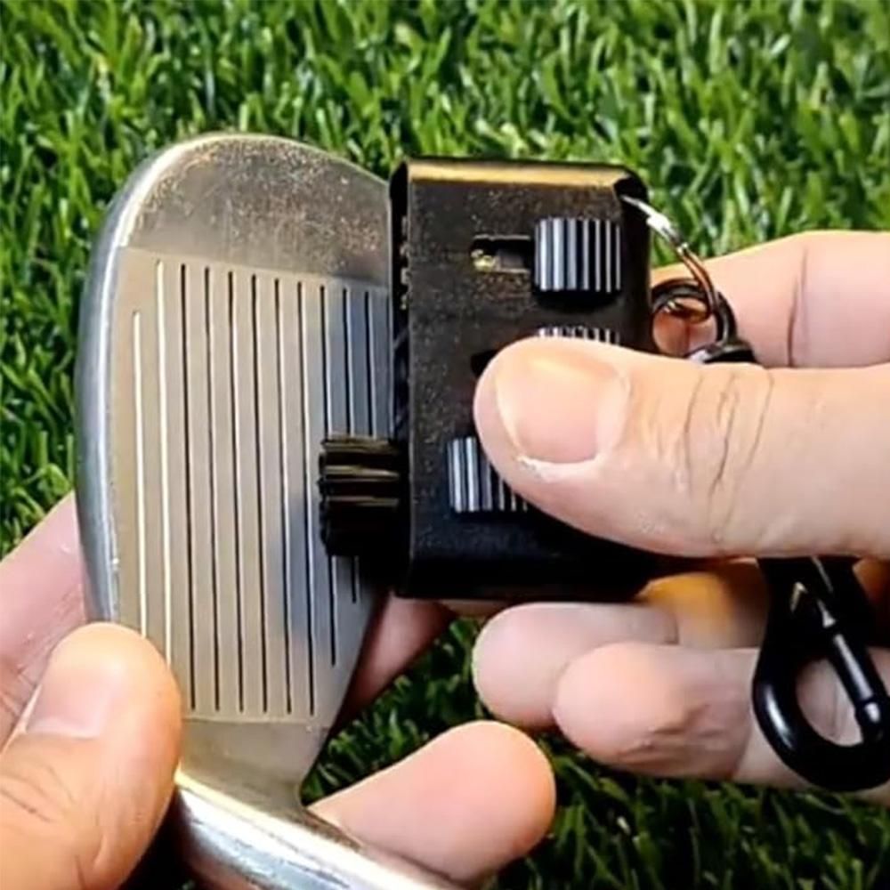 3 In 1 Golf Club Cleaning Brush Retractable Brass Nylon Groove Cleaner Tool