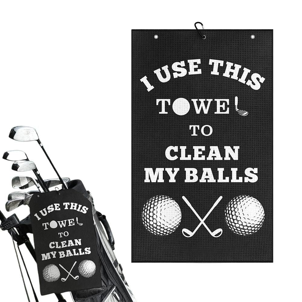 Golf Towel for Golf Bag with Clip Funny Cleaning Cloth for Balls & Clubs