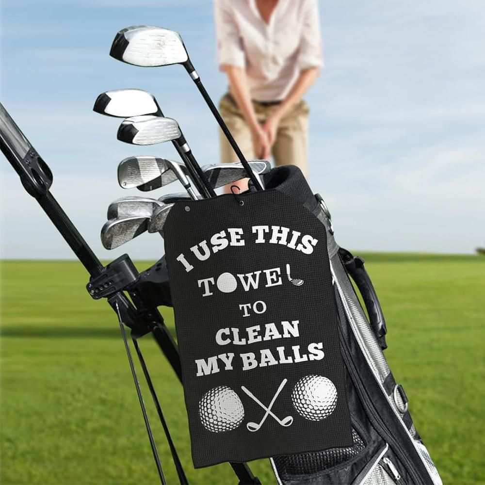 Golf Towel for Golf Bag with Clip Funny Cleaning Cloth for Balls & Clubs