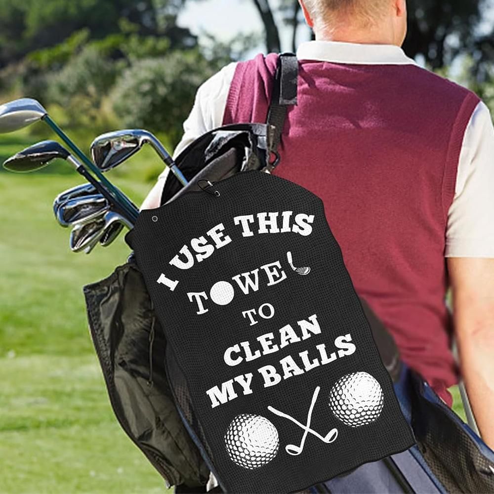 Golf Towel for Golf Bag with Clip Funny Cleaning Cloth for Balls & Clubs