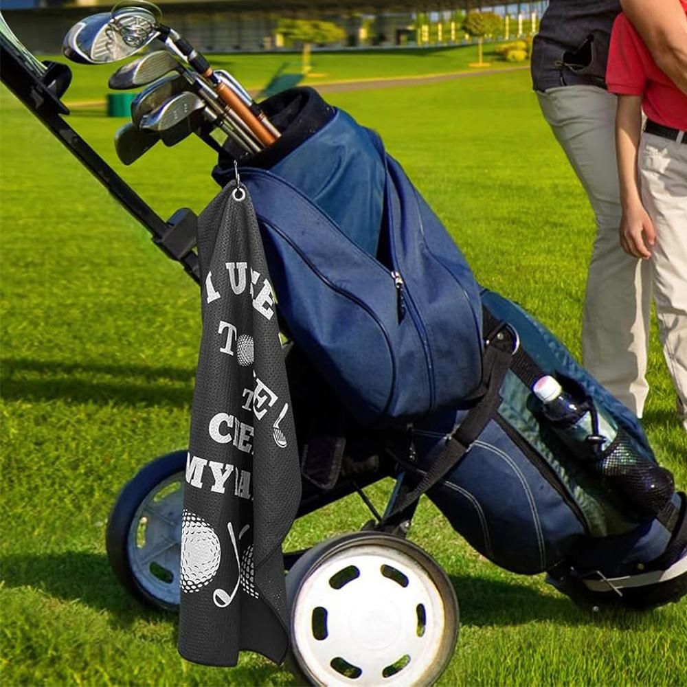 Golf Towel for Golf Bag with Clip Funny Cleaning Cloth for Balls & Clubs