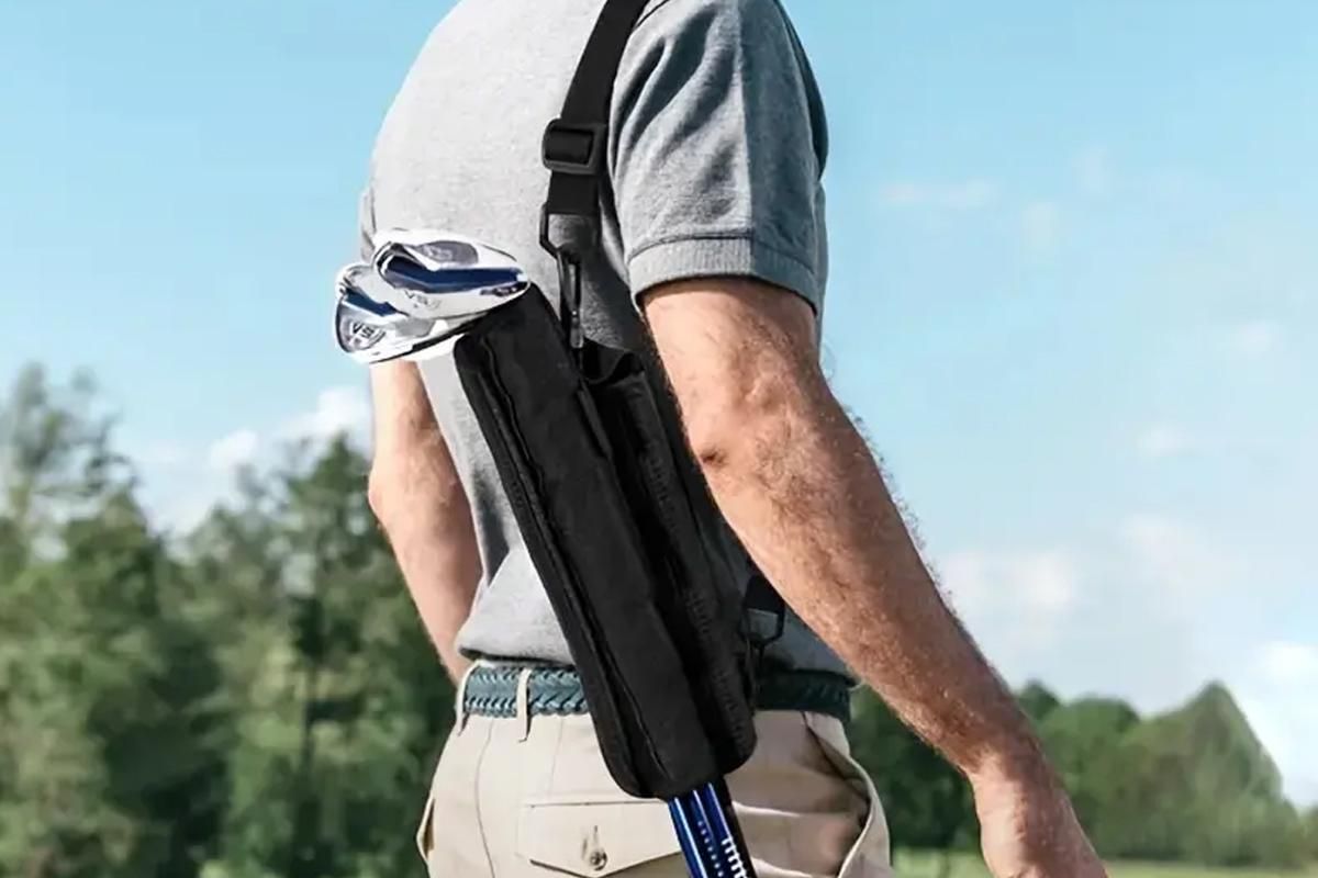 Portable Golf Club Bag With Adjustable Strap Golf Accessories -Black