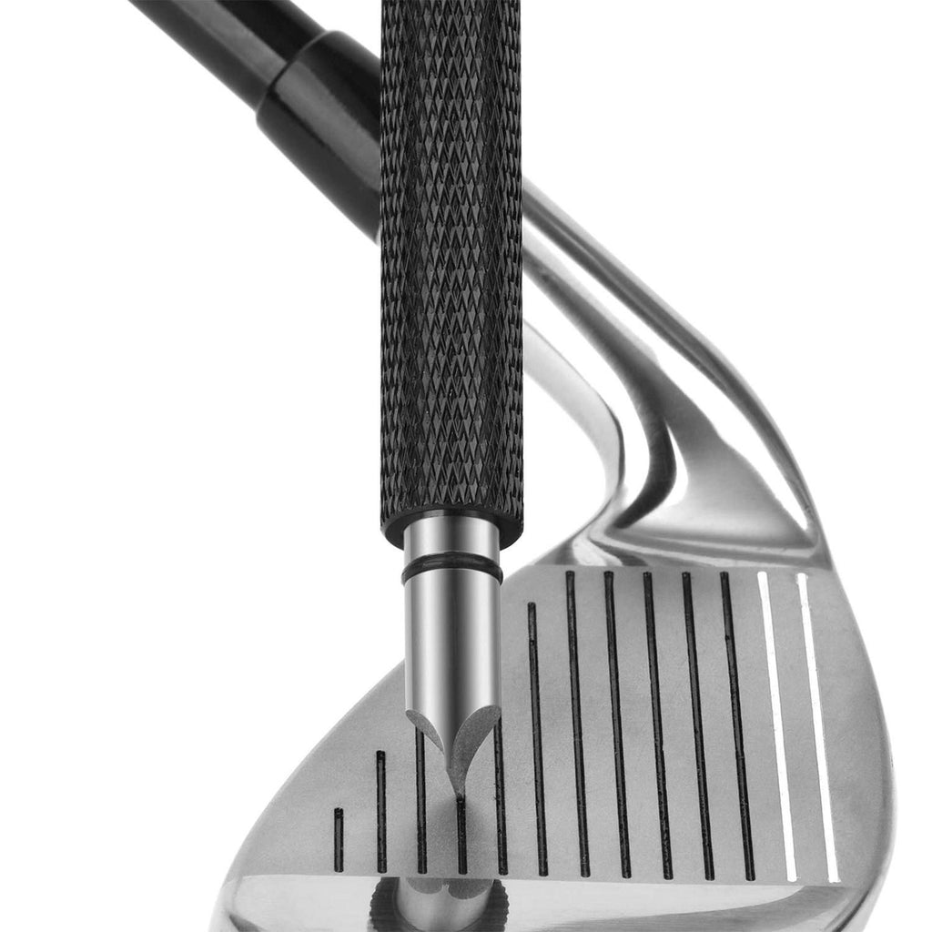 Golf Club Groove Cleaning Tool Wedge and Iron Groove Sharpener Golf Accessory - Black