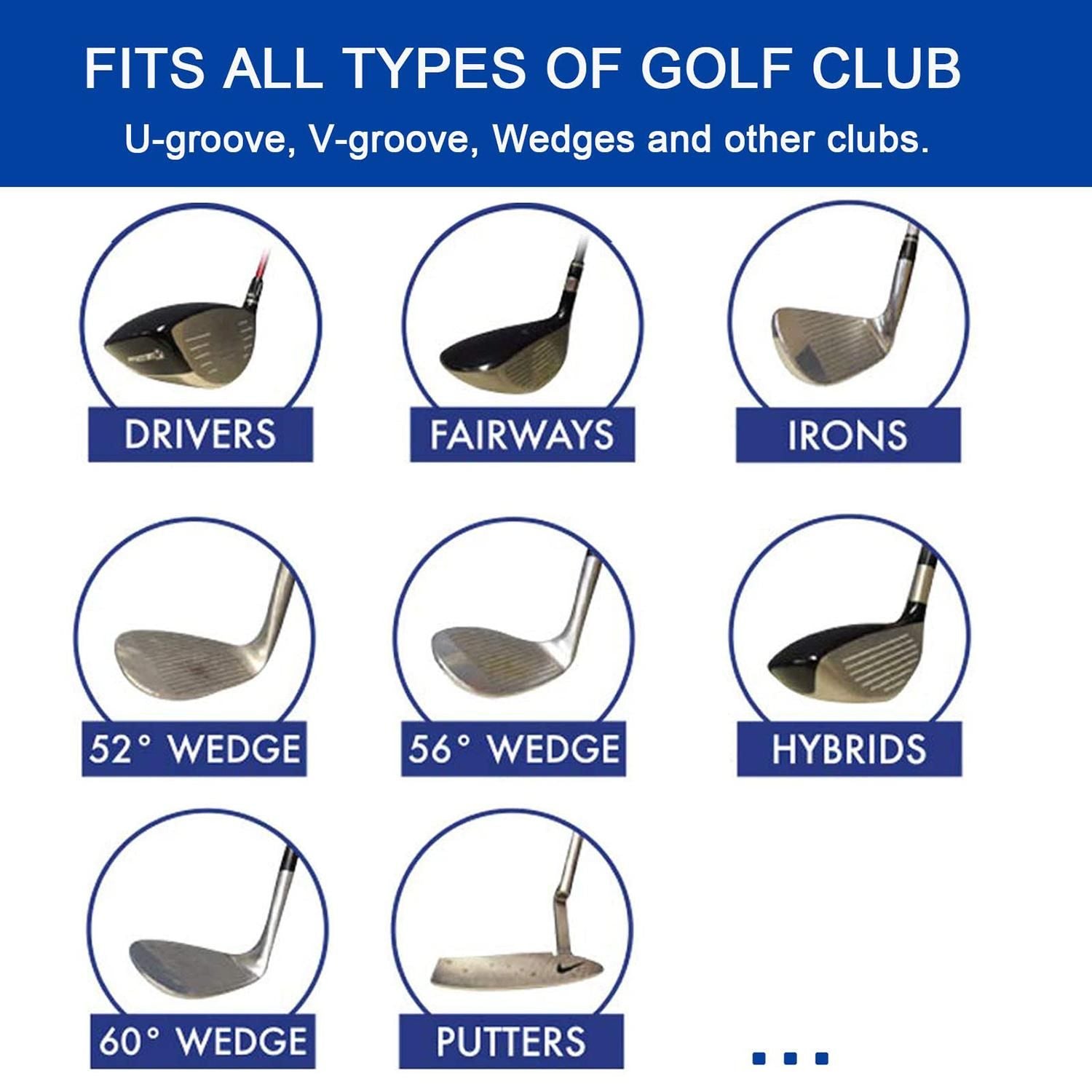 Golf Club Groove Cleaning Tool Wedge and Iron Groove Sharpener Golf Accessory - Blue
